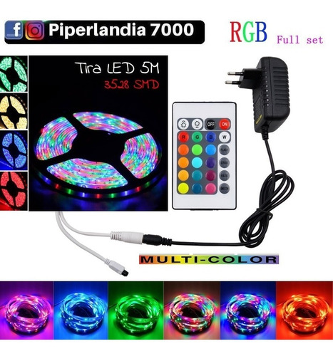 Tira Led Autoadhesiva 4,5mts Con Control, Fuente Y Transfor