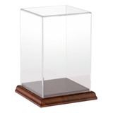 Plymor Vitrina De Acrilico Transparente Con Base De Madera D