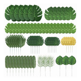 6 Plantas 60pcs Artificial Palm Leaves Party Decoration 