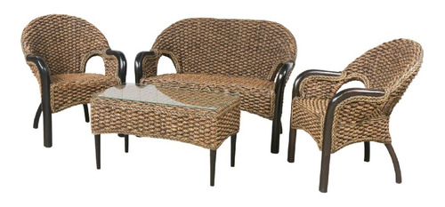 Juego De Sillones Paris Tejido En Rattan Y Banano Natural