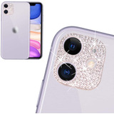 Protector De Lente Para iPhone 11 - Plateado Con Brillos