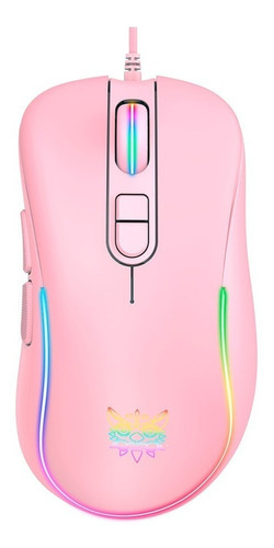 Mouse Gamer Onikuma Cw905 Negro Con Luz Rgb Color Rosa