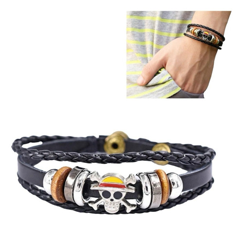 Pulsera One Piece Ajustable Luffy Piratas Sombrero De Paja