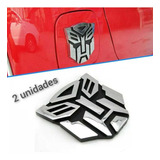  2x Adesivo Emblema Transformers Autobot Cromado Camaro Kit