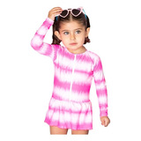 Traje Baño Tie Dye Niña Manga Larga Proteccion Solar Upf50+