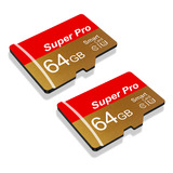 Super Pro-2 64 Gb Memory Card Bundle With Adap Red Gold