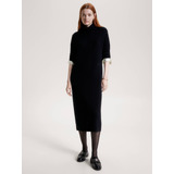 Vestido Negro De Lana Y Cachemira De Mujer Tommy Hilfiger