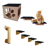 Playground 7 Pçs Com Arranhador Para Gatos Em Sisal