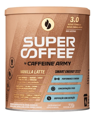 Suplemento Em Pó Caffeine Army  Supercoffee 3.0 Proteína Supercoffee 3.0 Sabor  Vanilla Latte Em Pote De 220g