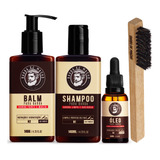 Shampoo Masculino Barba E Cabelo + Oleo + Balm + Escova