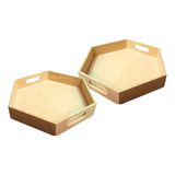 4 Bandejas Hexagonales Fibrofácil 30 X 35cm - Desayunos