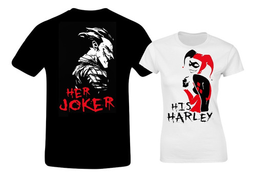 Paquete Playeras Joker Y Harley Quinn Parejas Novios