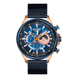 Reloj G-force Original H3718g Cronografo Azul + Estuche