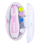 Kit Manicure Elétrico Higiene Infantil Adulto Rosa C/6 Lixas