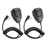 Bocina Microfono Solapa Para Radio Baofeng Y Kenwood 2 Pares