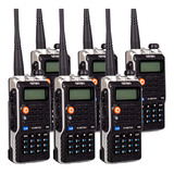 Kit 6 Rádio Comunicador Dual Band Fm 128 Ch Haiz Uvb2-plus Cor Prateado