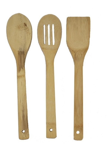 Utensilios De Madera Bambu Set 3 Unidades - Sheshu Home