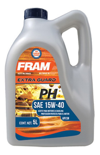 Aceite Mineral Fram 15w40 Api Sn Garrafa 5l