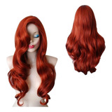 1 Cobre Rojo Jessica Rabbit Largo Y Rizado Pelucas Cosplay