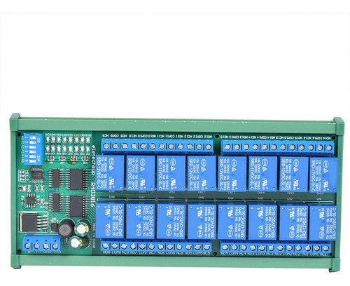 Módulo De Relé Rs485 De 12 V Din35 Y 16 Canales Modbus Rtu