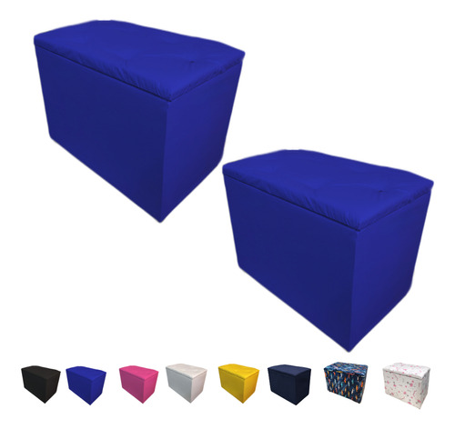 Kit 2 Puff Pufe Bau Decorativo Suede Organizador Promoção