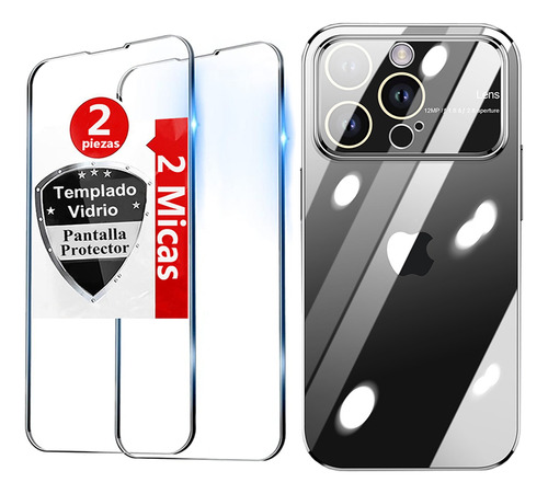 Funda Para iPhone 11 12 13 14 Con Proteccion De Camara+2mica