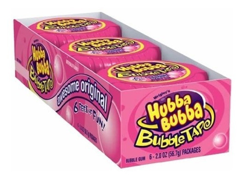 Hubba Bubba Bubbletape Sabor Tutti Frutti 6pzas 340g