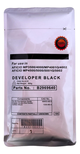 Revelador De Color Negro Ricoh Mp4500/4000/5000/5002