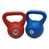 Kit Combo Pesas Rusas Kettlebel Pvc Combo 8-10kg Fitness Gym