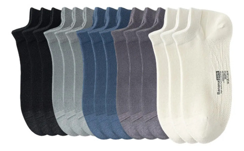15 Pares Calcetines Cortos Para 100% Algodón Transpirables