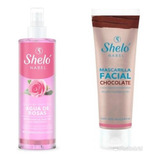 Tónico Facial Agua De Rosas Y Mascarilla De Chocolate Shelo 