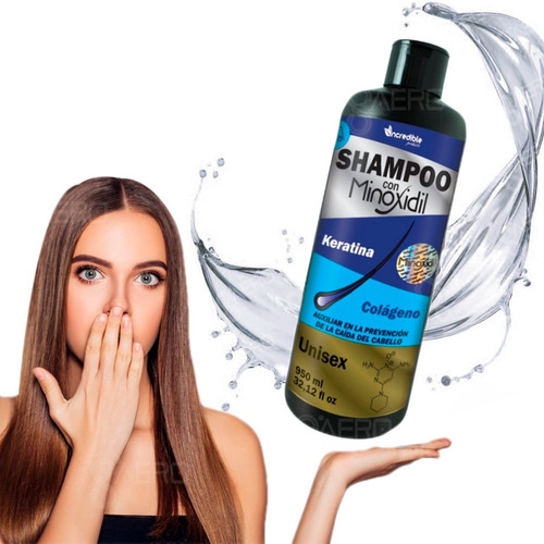 Shampoo Sin Sal Minoxidil Keratina Colageno 950 Ml