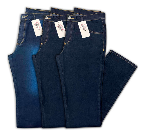Kit Atacado 3 Calça Jeans Masculina Tradicional  Lycra