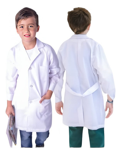 Avental Branco Unisex Infantil Labor Escolar Mangalonga