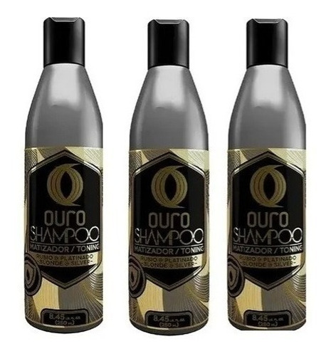 Kit 3 Shampoo Ouro® Matizante Plata 250 Ml