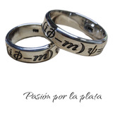 Anillo En Pareja Promesa Plata 925 Grabado Doble A Láser  