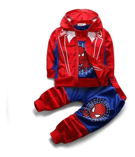 Conjunto Sudadera Con Capucha 3 Piezas Spider-man Para Niños