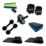 Kit Halter+mini Band+roda+caneleira+colchonete+step