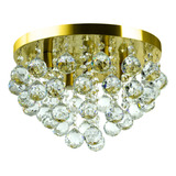 Lustre Cristal Legitimo Redondo Classic Round 32x25 Dourado