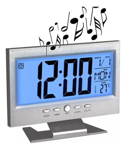 Reloj Despertador Alarma Digital Led Temperatura Mesa Noche 