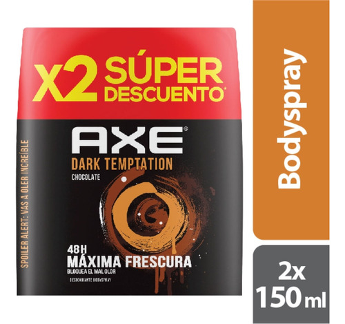 Body Spray Axe Dark Temptation Of. Esp. X 2uni X152ml