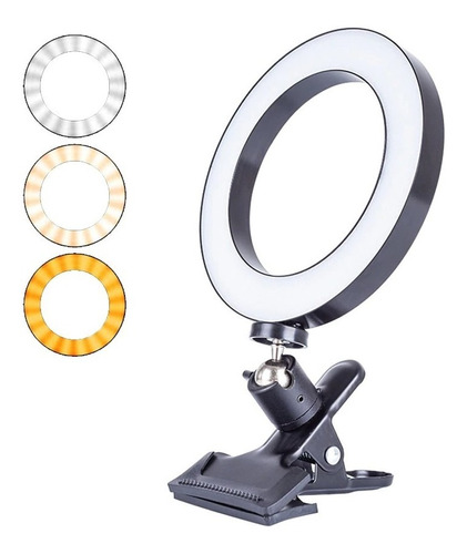 Anel De Luz Ring Light Clip Celular Mesa 14 Cm Articulado