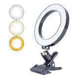 Anel De Luz Ring Light Clip Celular Mesa 14 Cm Articulado