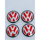 Centros Rines Volkswagen Rojo 65mm Bora Golf Jetta Tiguan