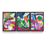 Quadro Decorativo Botanico Colorido Abstrato Sala Varanda