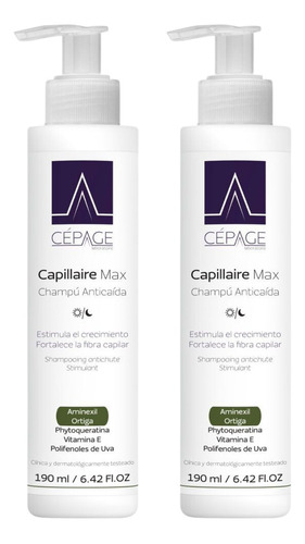 Combo X2 Cepage Capillaire Max Shampoo Anticaída X 190ml