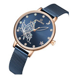 Reloj Dama Naviforce Elegante Fechador Diseño De Mariposa