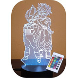 Lampara Led 3d Goku Vegeta, Lampara Dragon Ball Luz Led, 3d