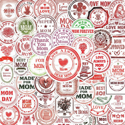 51 Pegatinas Del Día De La Madre En Inglés, Tarjetas De Feli