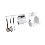 Kit Cozinha Suspensa D Cook Home Porta Rolo/temp Escorredor